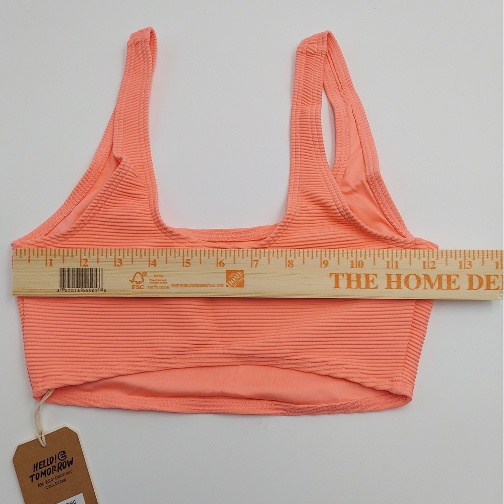Billabong Bikini Top Womens S/8 Peach Brand New Ribbed Tanlines Longer Tank - Picture 3 of 9
